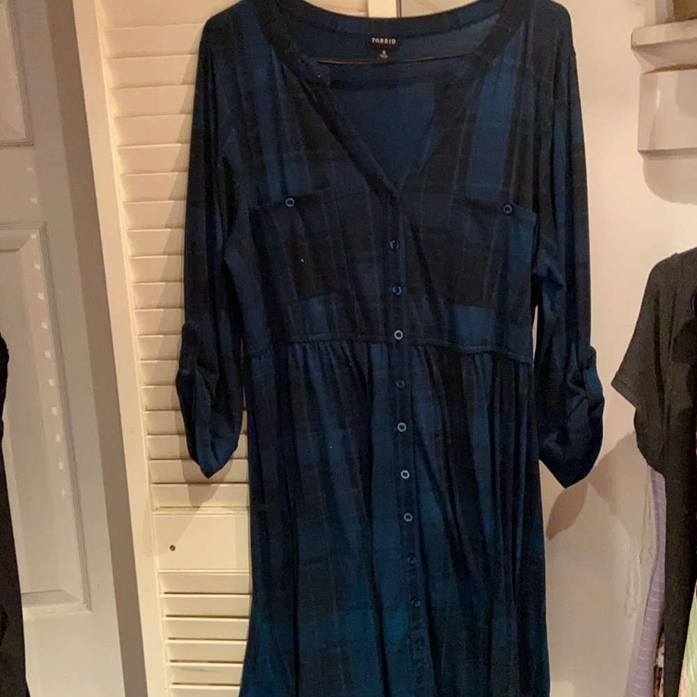 Plaid shirt dress
